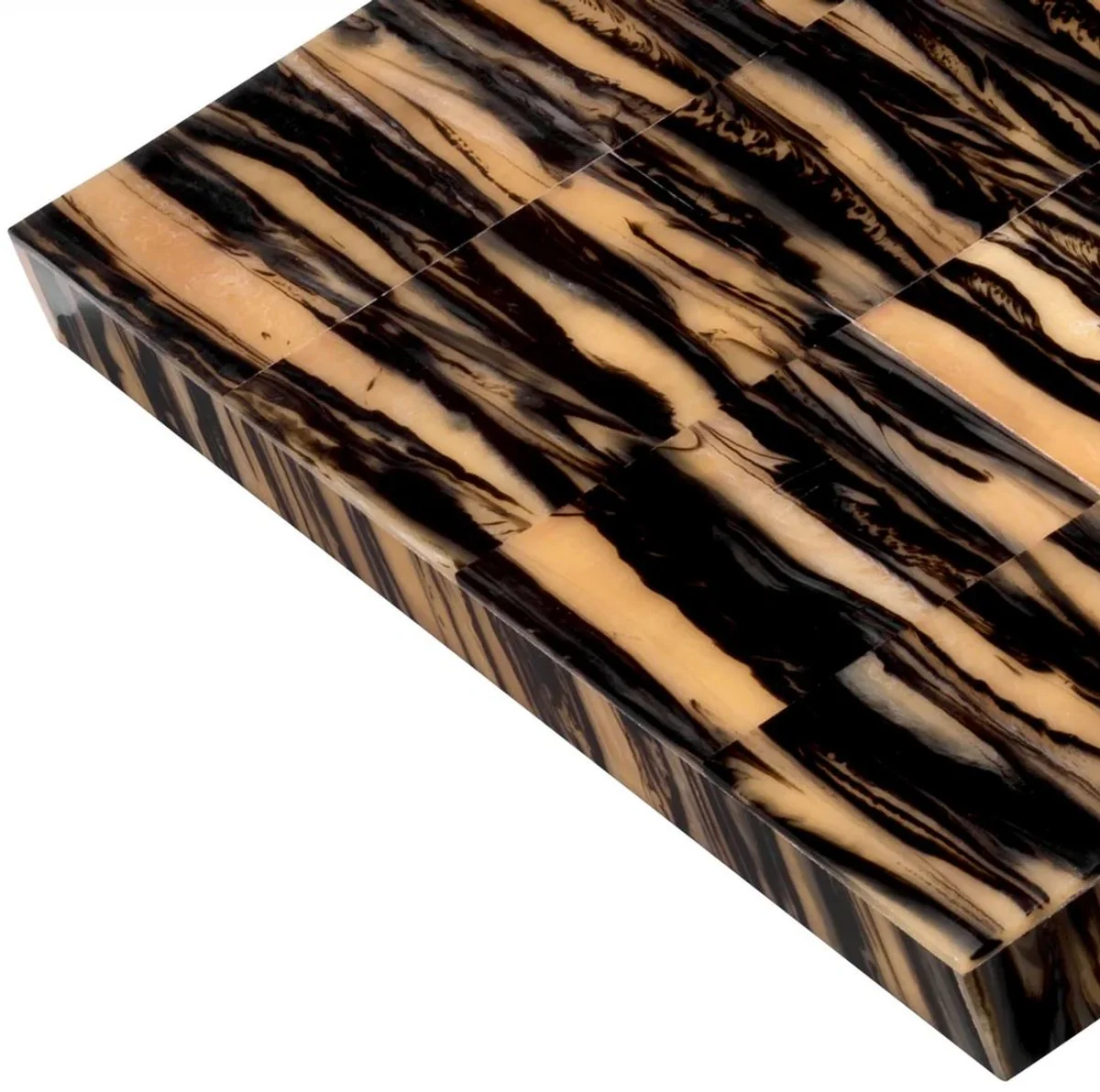 Casa Padrino Caja de Joya de Lujo Natural / Negro / Lat¨®n 28 cm