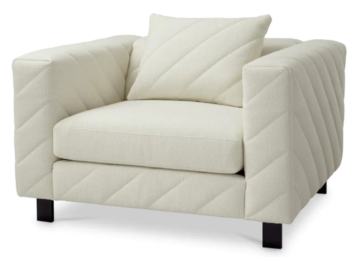 Casa Padrino sill¨®n de lujo crema / sill¨®n de sal¨®n negro - muebles de sal¨®n de lujo