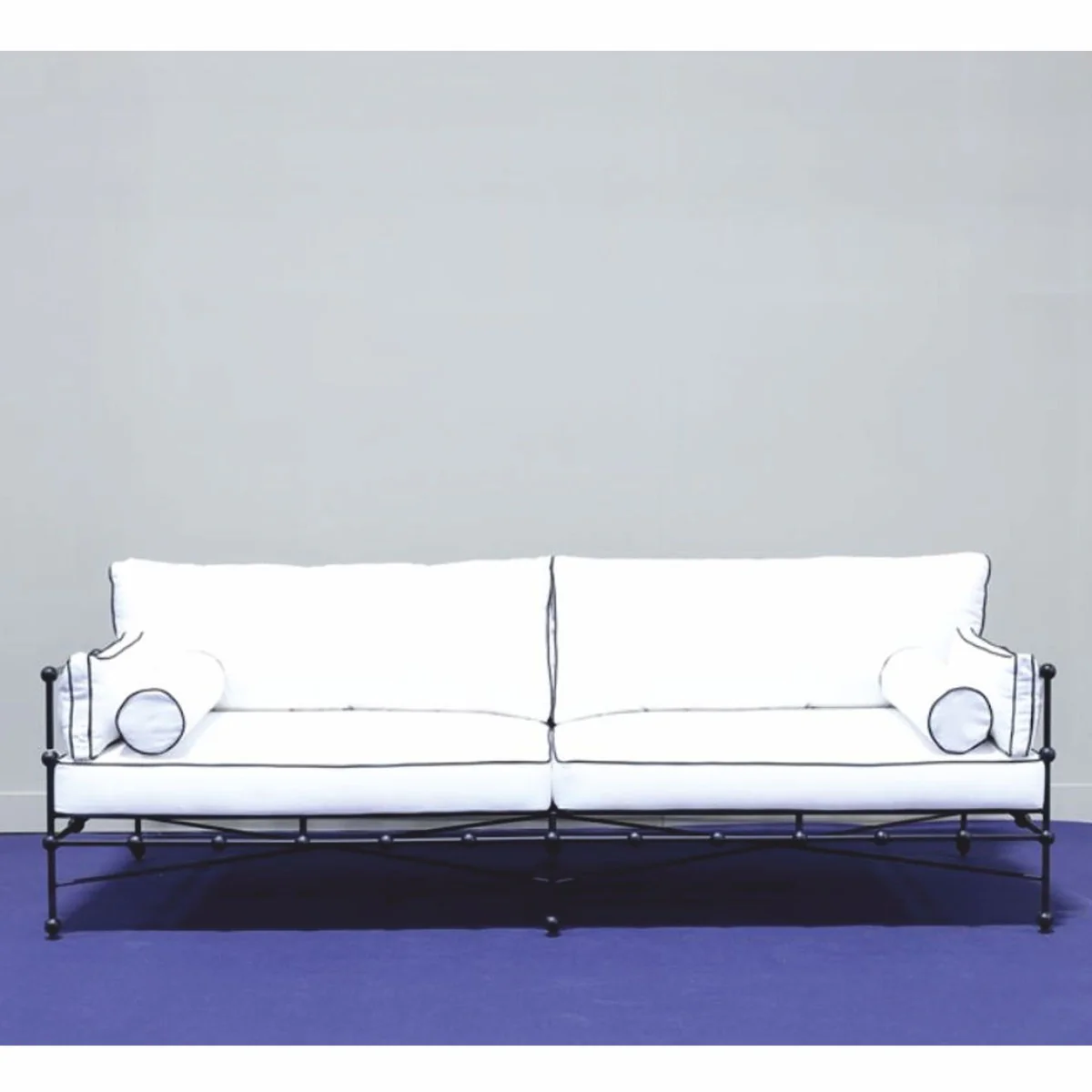 Casa Padrino sof¨¢ de lujo de hierro forjado negro / banco 245 cm - Sof¨¢ para hotel y jard¨ªn