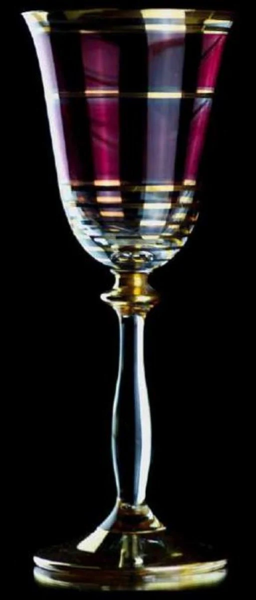 Casa Padrino conjunto de 6 vasos de licor barroco de lujo rojo burdeos / oro ? 5,5 x A. 17 cm - Vasos de licor hechos a mano - Accesorios para Hoteles y Restaurantes - Calidad de Lujo