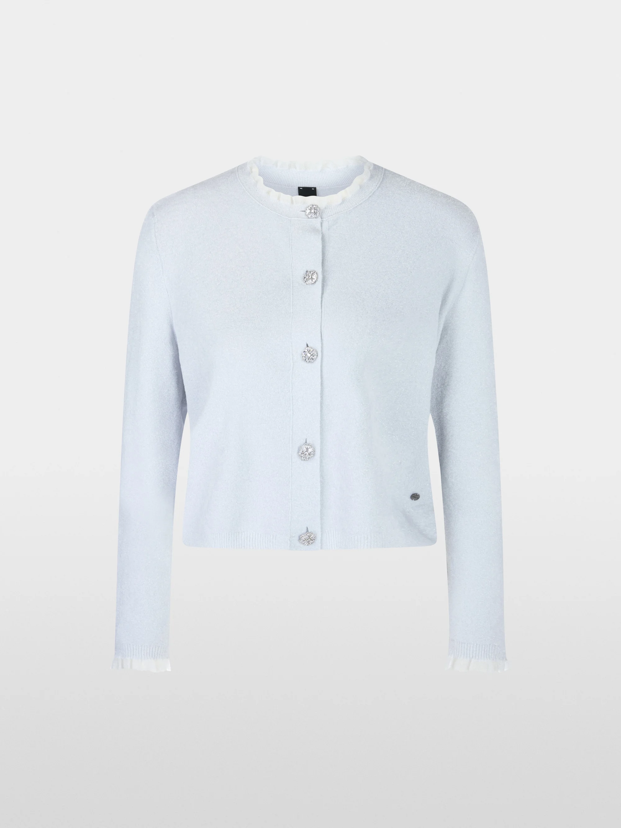 Marc-Cain Glitter cardigan with ruffles
