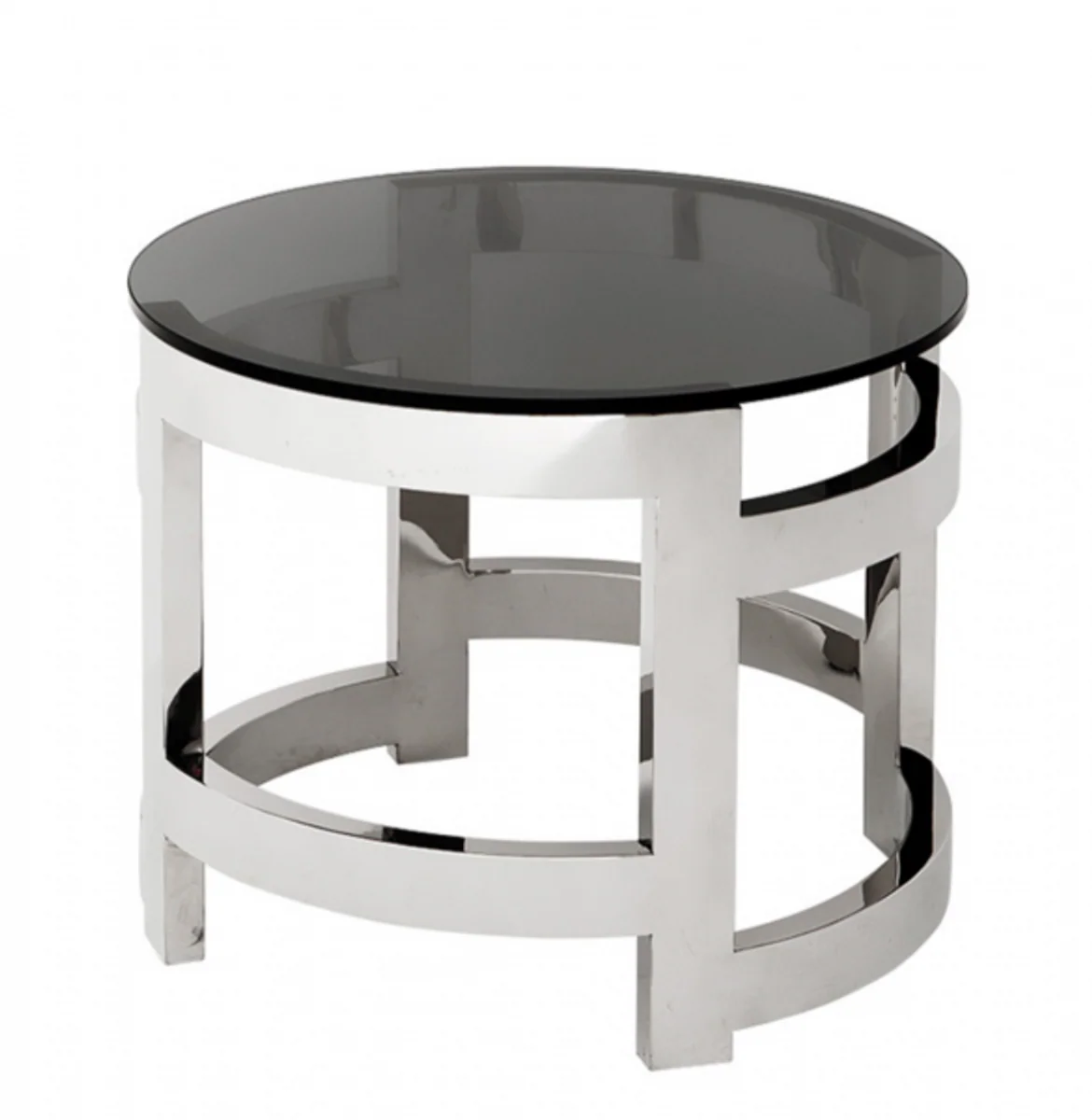Casa Padrino luxury art deco designer side table with smoke glass 60 x H. 50 cm - Luxury Quality
