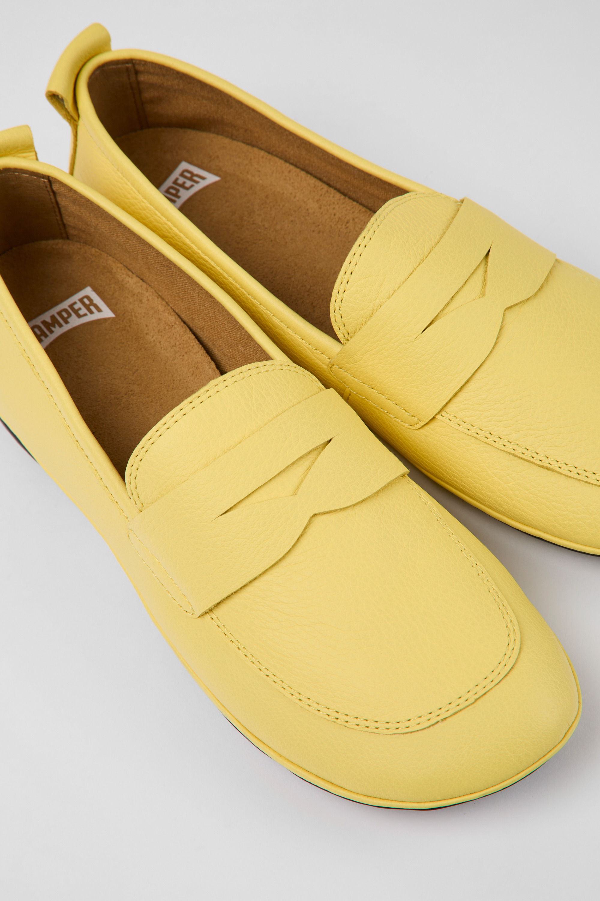 Right - Yellow leather shoes for women
