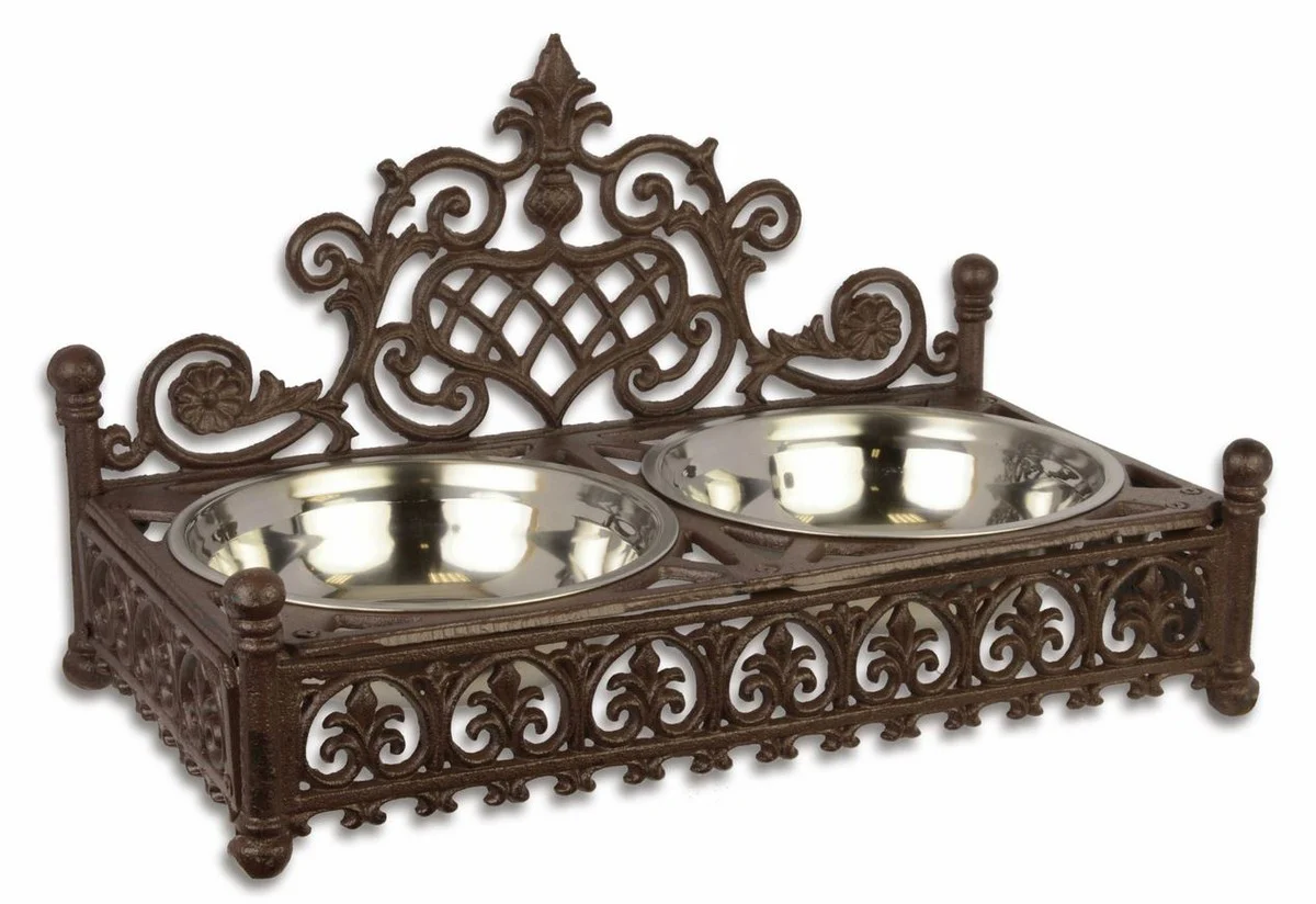 Casa Padrino cuenco para perros Art Nouveau marrón 46,2 x 25 x H. 27,2 cm - Tazón de Fuente de Hierro Fundido Art Nouveau