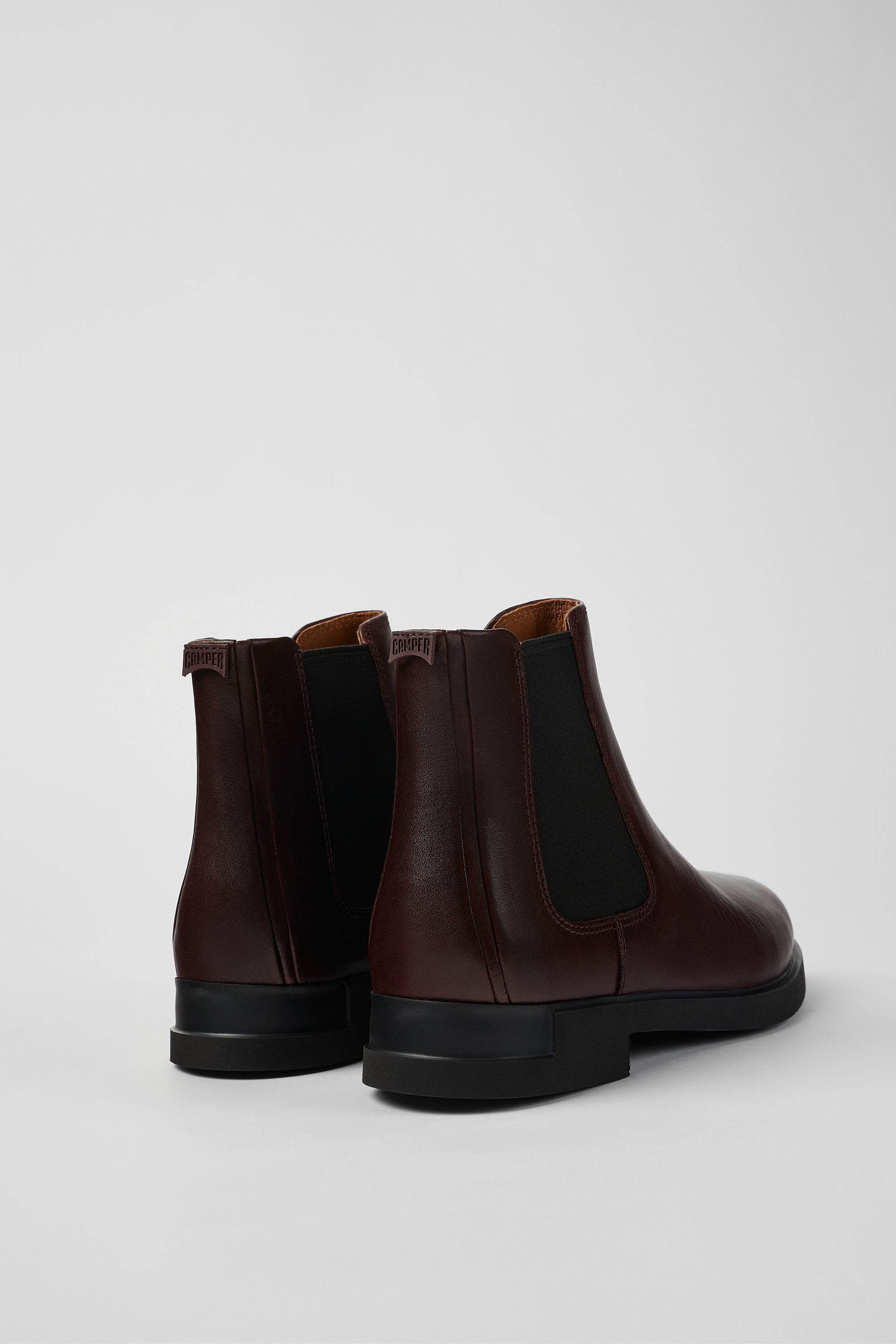 Iman - Burgundy leather Chelsea boots for women
