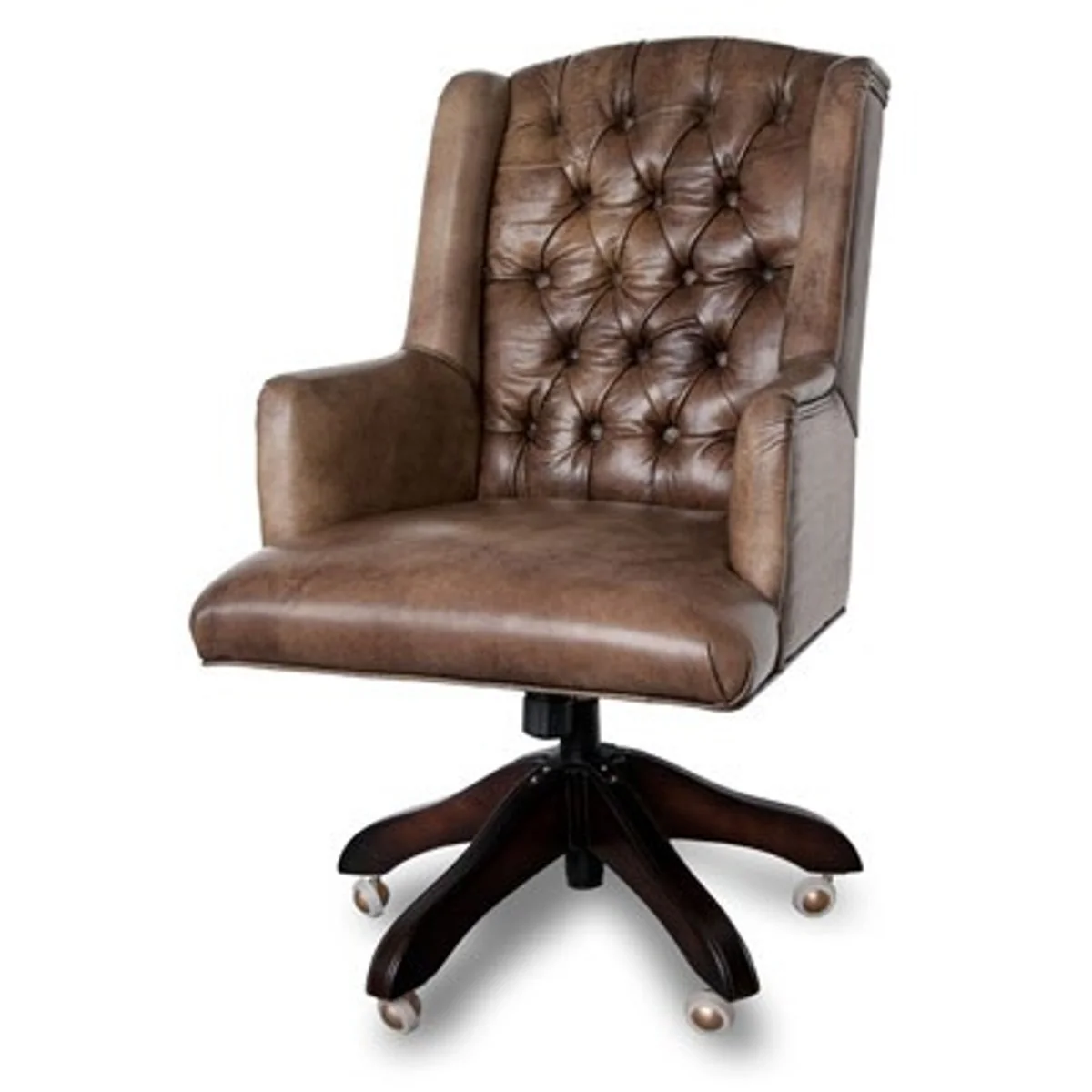 Casa Padrino luxury leather executive chair office chair medium brown swivel desk chair - head office