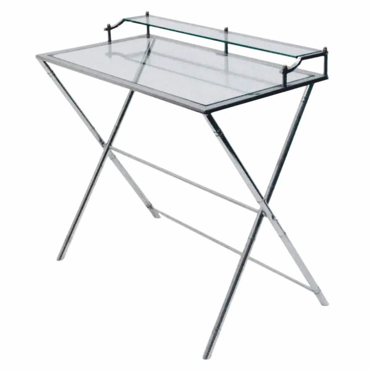 Casa Padrino escritorio / secretario de vidrio plata 83 cm - Mobiliario de oficina