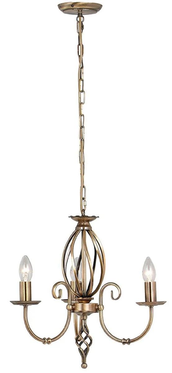 Casa Padrino araña de luces barroco latón antiguo Ø 36 x A. 45 cm - Elegante araña de luces de salón - Araña de luces de estilo barroco