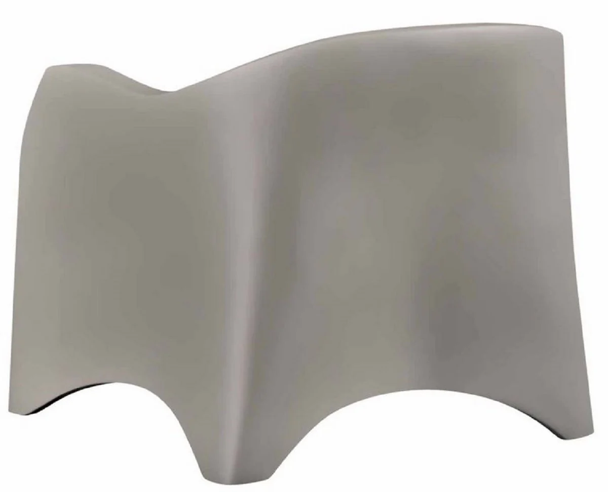 Casa Padrino sillón de jardín de diseño gris mate / blanco 79 x 72 x A. 73 cm - Sillón de jardín de terraza resistente a la intemperie - Muebles de Hotel - Calidad de Lujo