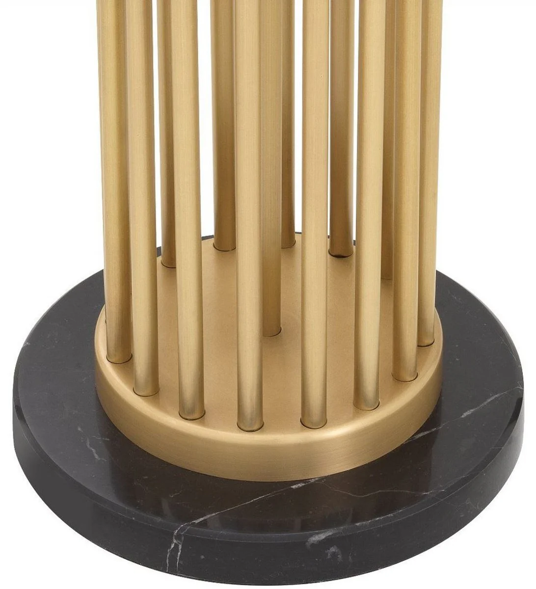 Casa Padrino lámpara de pie de metal de lujo con base de mármol latón antiguo / negro Ø 55 x A. 188 cm - Calidad de Lujo