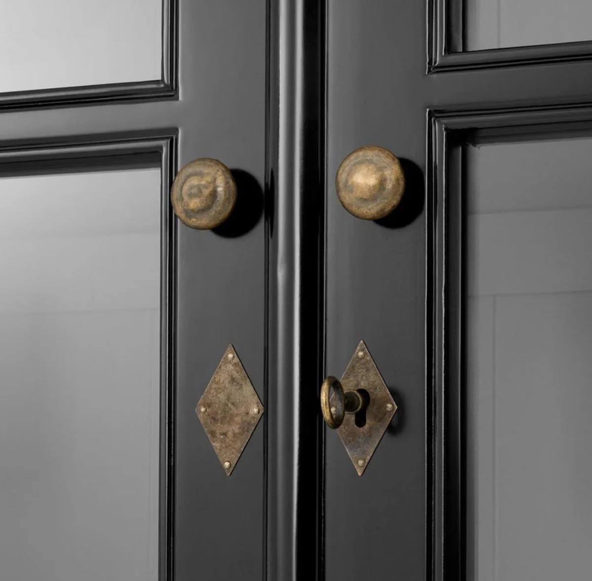 Casa Padrino Gabinete de Sala de Lujo Negro 90 x 38 x H. 230 cm - Edición Limitada