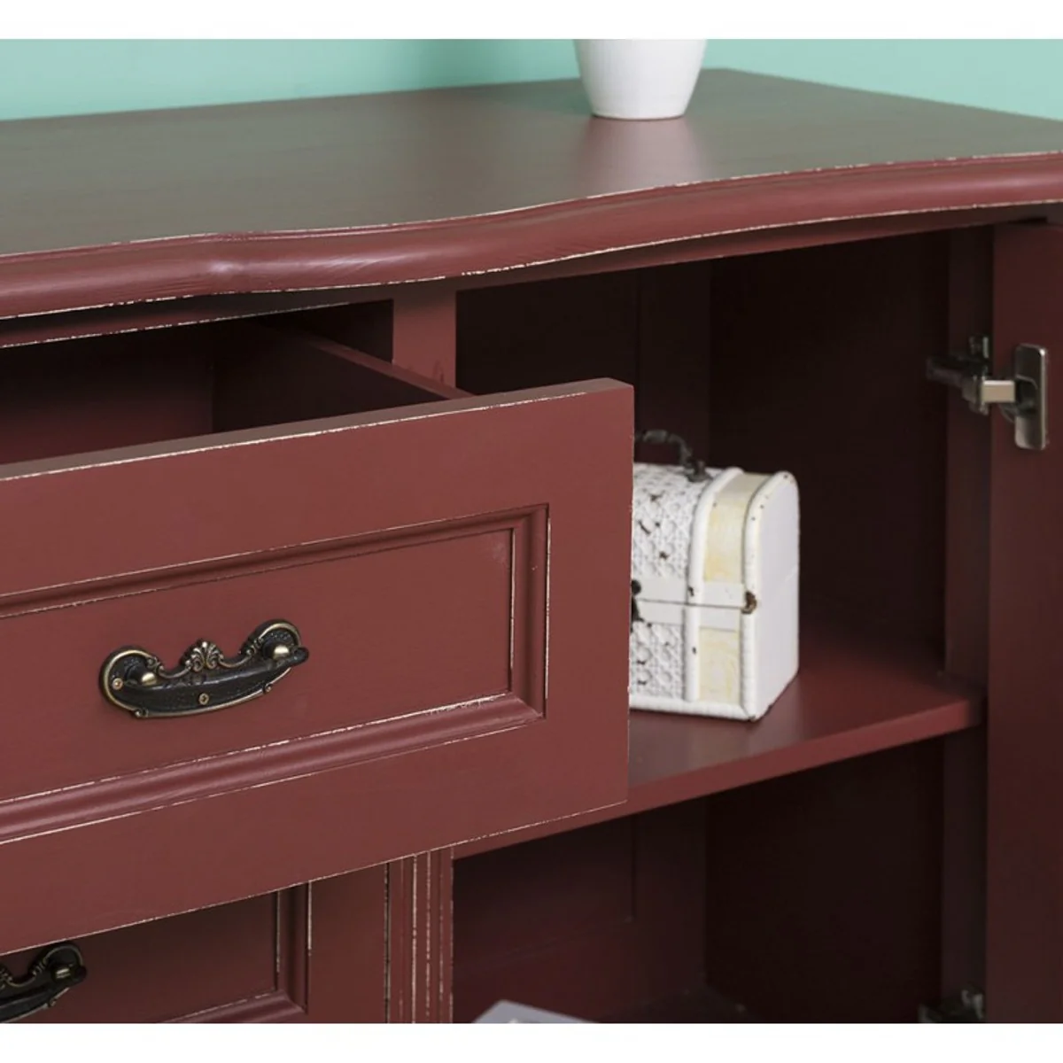 Cajonera barroca Casa Padrino en rojo estilo franc¨¦s antiguo - muebles estilo antiguo