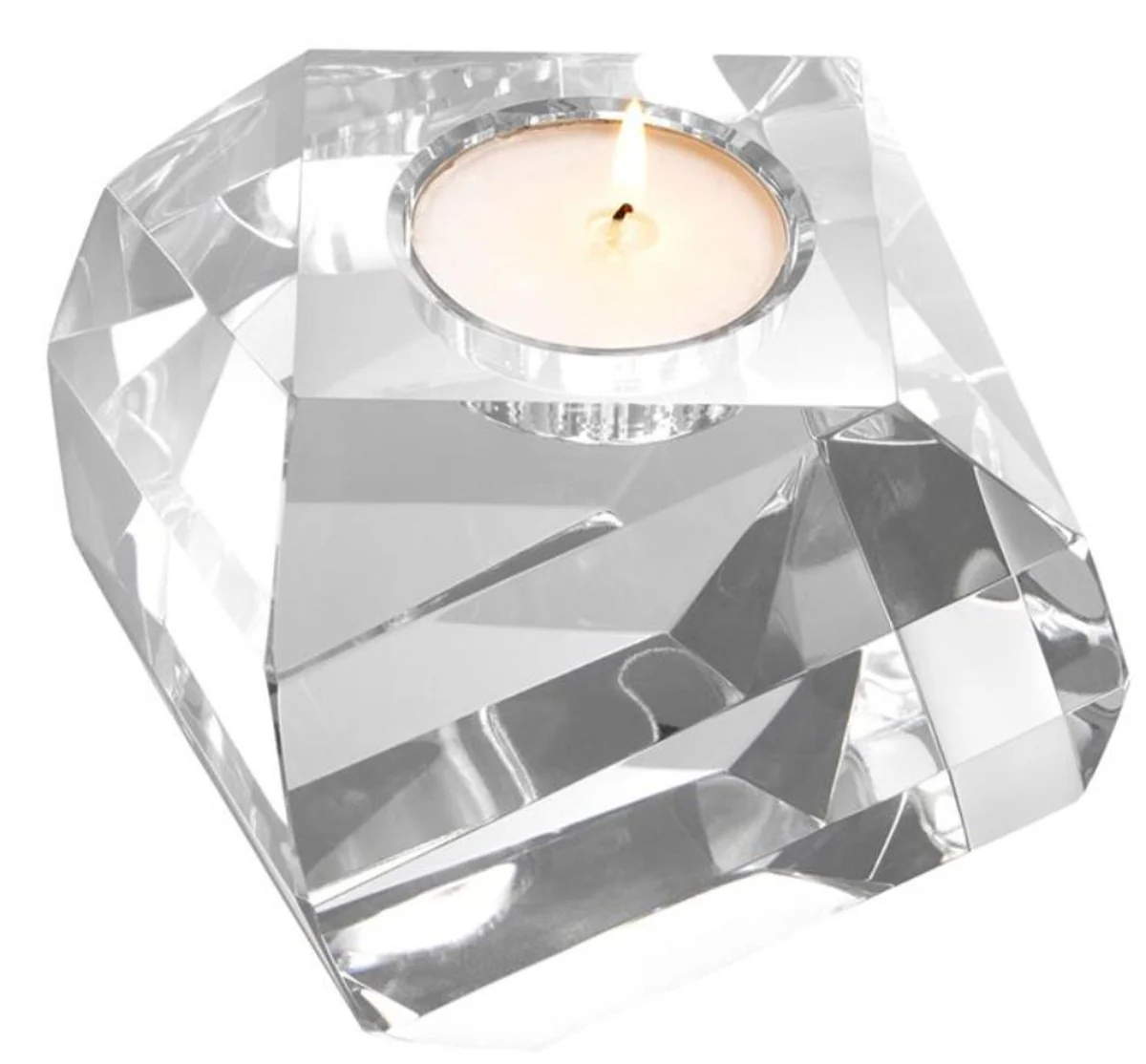 Casa Padrino titular de candelita de lujo 13,5 x 13,5 x H. 12 cm - Accesorios de decoración de cristal