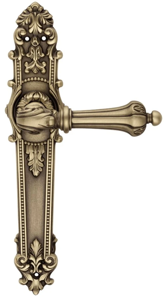 Casa Padrino conjunto de manija de puerta barroco 14,7 x A. 29 cm - Diferentes Colores - 2 Magn¨ªficas Manijas de Puerta de Lat¨®n con Placas - Calidad de lujo - Hecho en italia