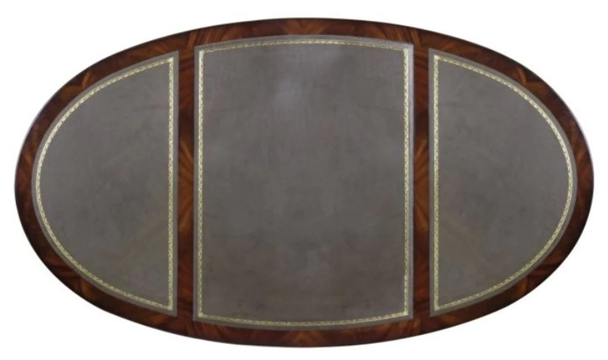 Casa Padrino escritorio de lujo de la marr¨®n / verde 180 x 102 x H. 76 cm - Escritorio Doble de Caoba con 18 Cajones