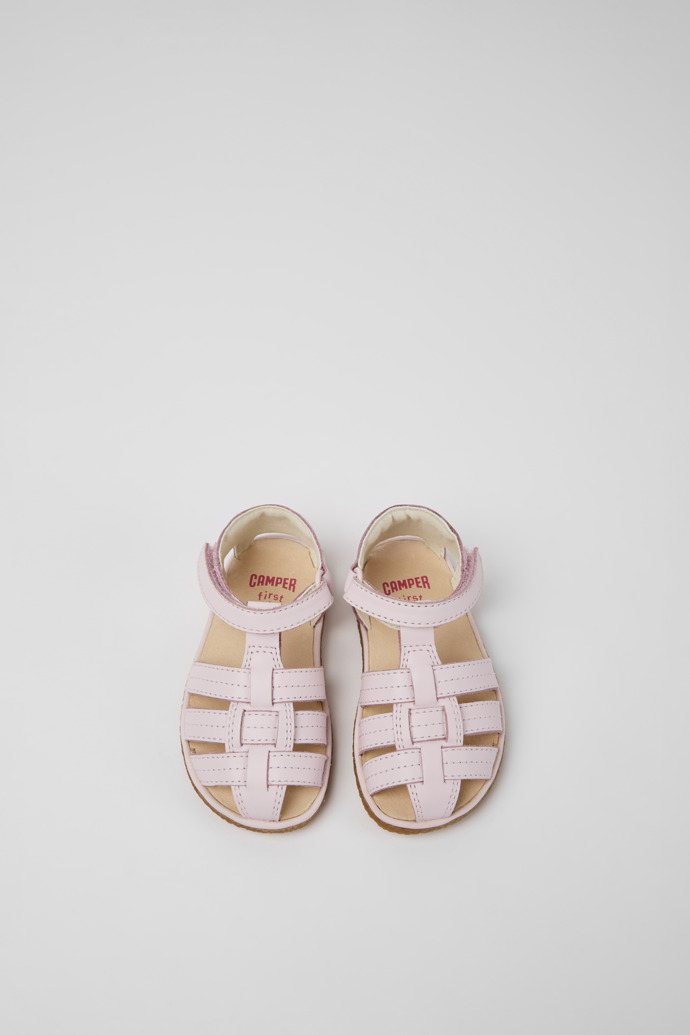 Miko Pink leather sandals for girls