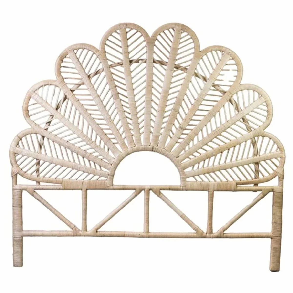 Casa Padrino cabecero de cama de rat¨¢n de lujo natural 160 cm - Muebles de dormitorio