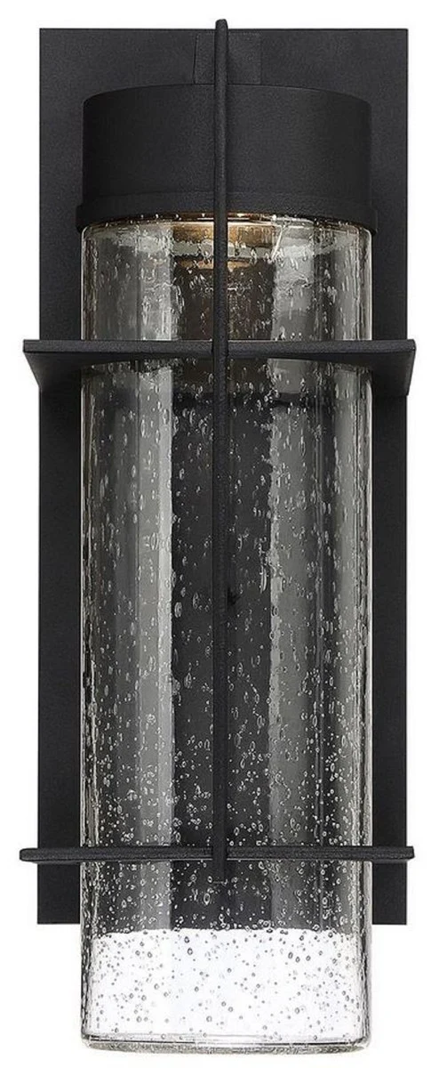 Casa Padrino l¨¢mpara de pared LED de exterior de lujo negro A. 41 cm - Iluminaci¨®n exterior de lujo