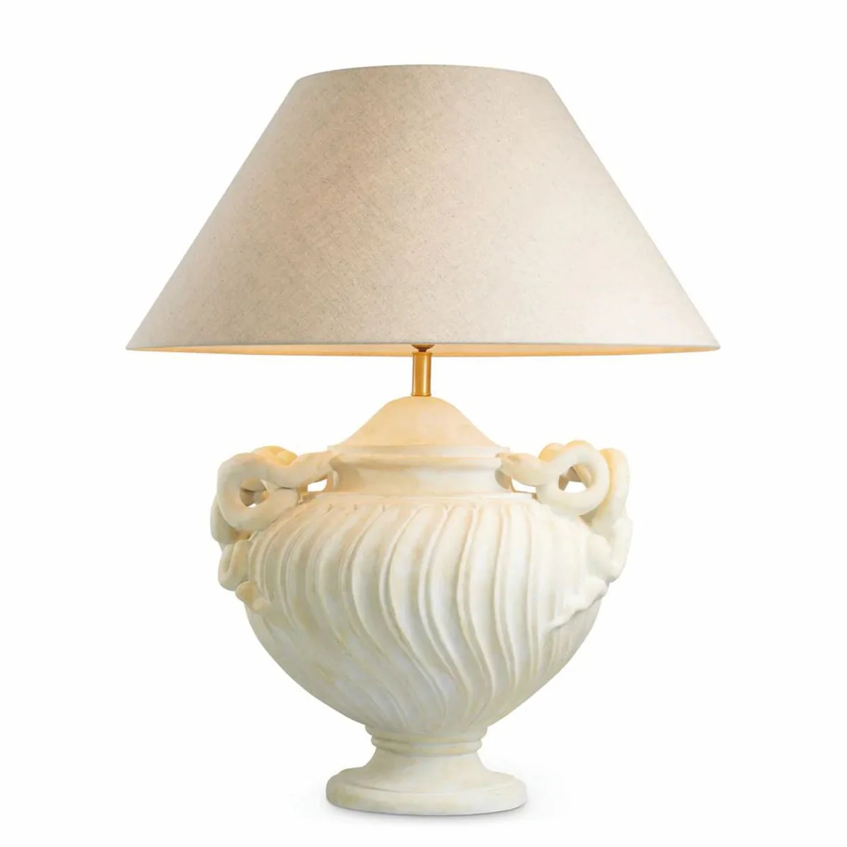 Casa Padrino l¨¢mpara de mesa barroco de lujo blanco antiguo / lat¨®n / crema ? 80 x A. 97 cm