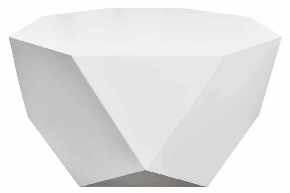 Casa Padrino mesa de jardín de lujo blanco mate 77 x 77 x A. 46 cm - Mesa baja resistente a la intemperie - Muebles Mesa de Jardín de Terraza - Colección de Lujo