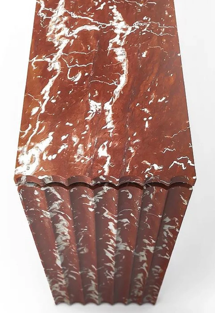 Casa Padrino Consola de M¨¢rmol de Lujo Rojo / Lat¨®n 180 x 40 x A. 90 cm - Consola Noble con M¨¢rmol Rosso Francia Cortado a Mano de Alta Calidad - Mobiliario de Hotel de Lujo