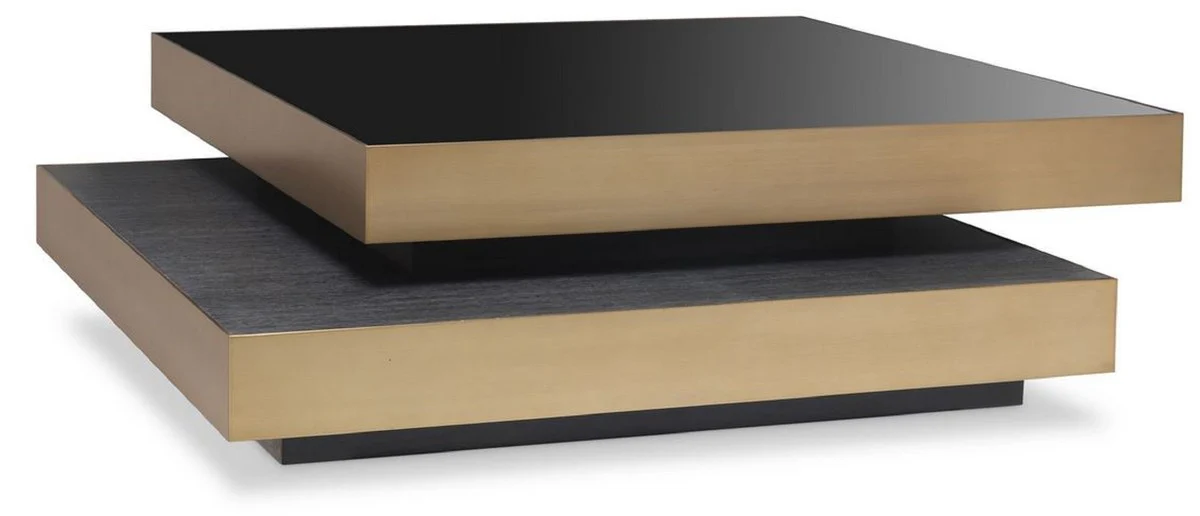 Casa Padrino mesa de centro de lujo lat¨®n / gris antracita / negro 124 x 135 x A. 32 cm - Mesa de sal¨®n moderna - Muebles de sal¨®n - Calidad de Lujo