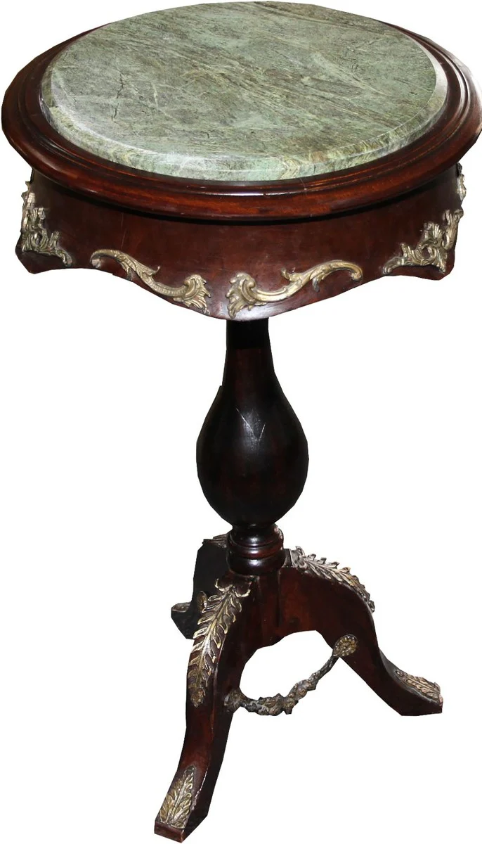Casa Padrino baroque side table model mahogany dark brown with marble top 68 x 41 cm