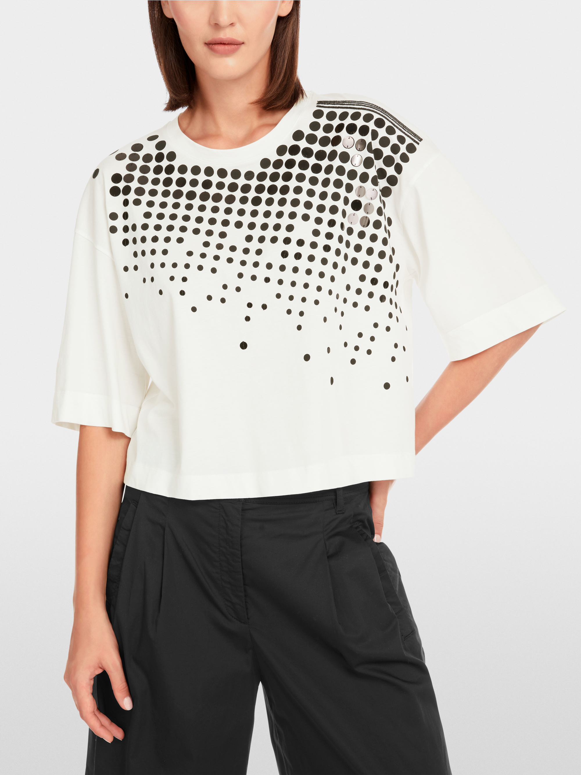 Marc-Cain Cropped T-shirt with graphic print