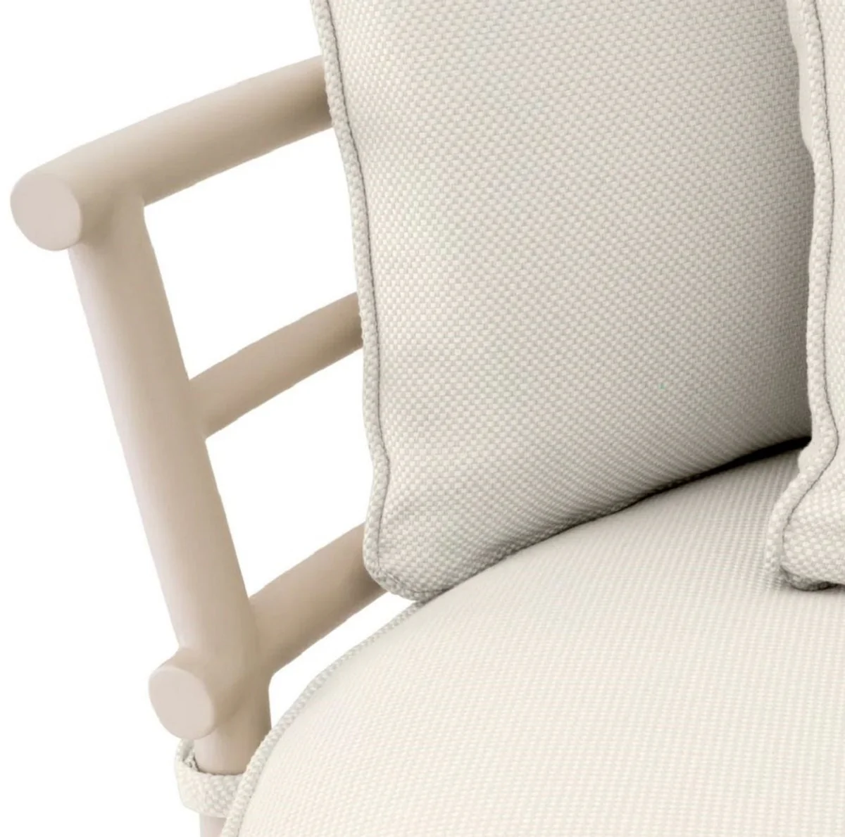 Casa Padrino sof¨¢ de exterior de jard¨ªn de lujo lado izquierdo blanco gris / arena 220 cm - Muebles de jard¨ªn de lujo