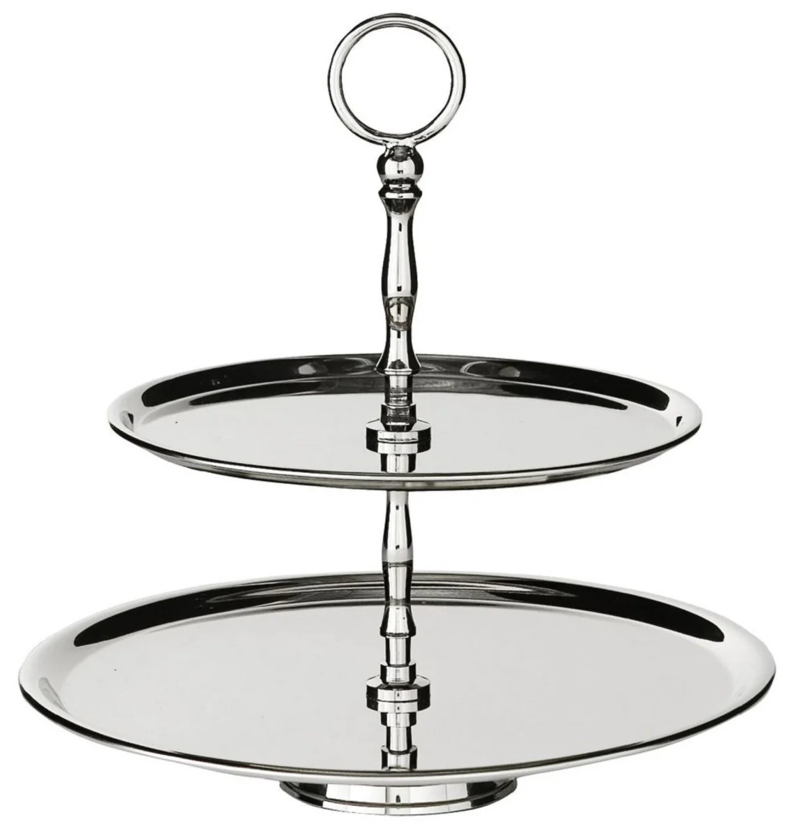 Casa Padrino etagere de lujo plata Ø 26 x A. 28 cm - Soporte para tartas y bizcochos redondo - Accesorios de gastronomia - Accesorios de restaurante - Accesorios de hotel de lujo
