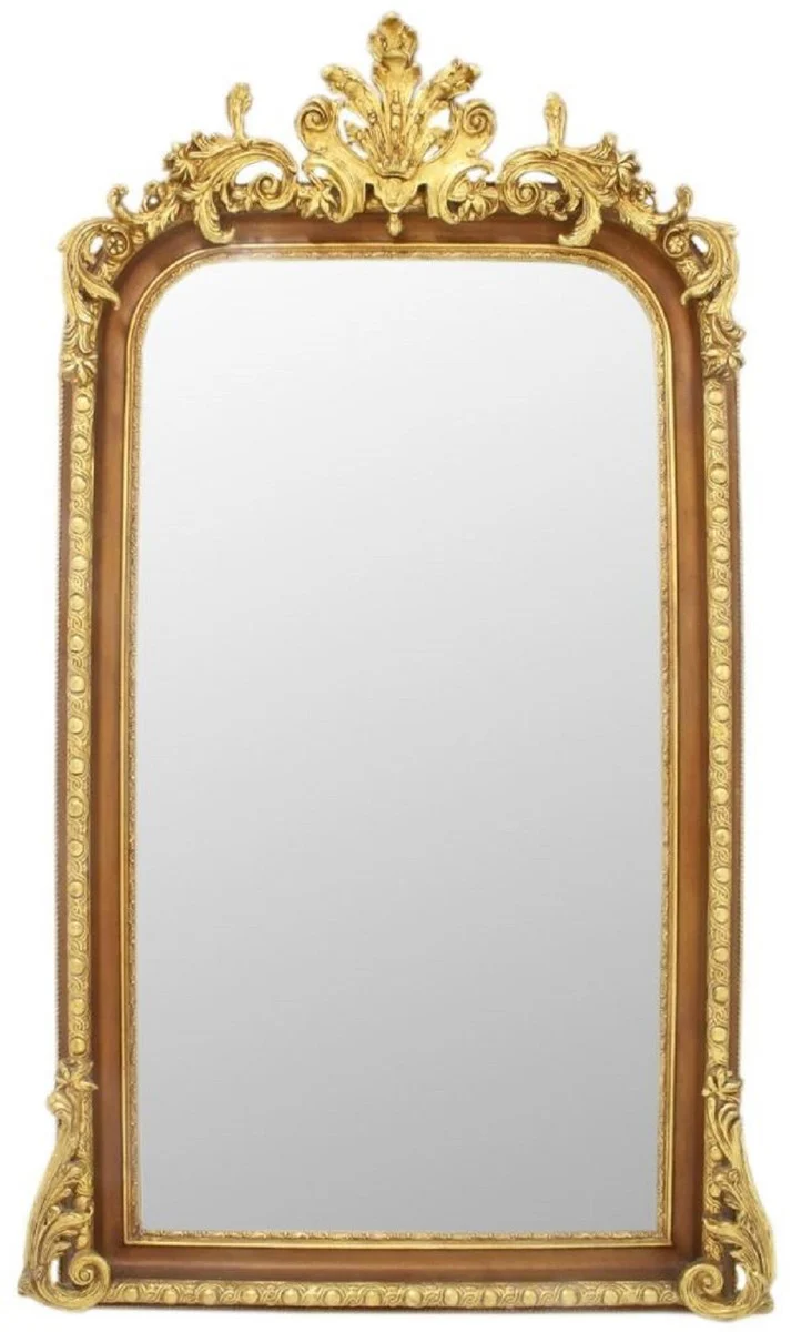 Casa Padrino espejo barroco marr¨®n / oro 85 x A. 160 cm - Magn¨ªfico espejo de pared de estilo barroco - Espejo de armario de estilo antiguo - Espejo de sal¨®n - Muebles Barrocos