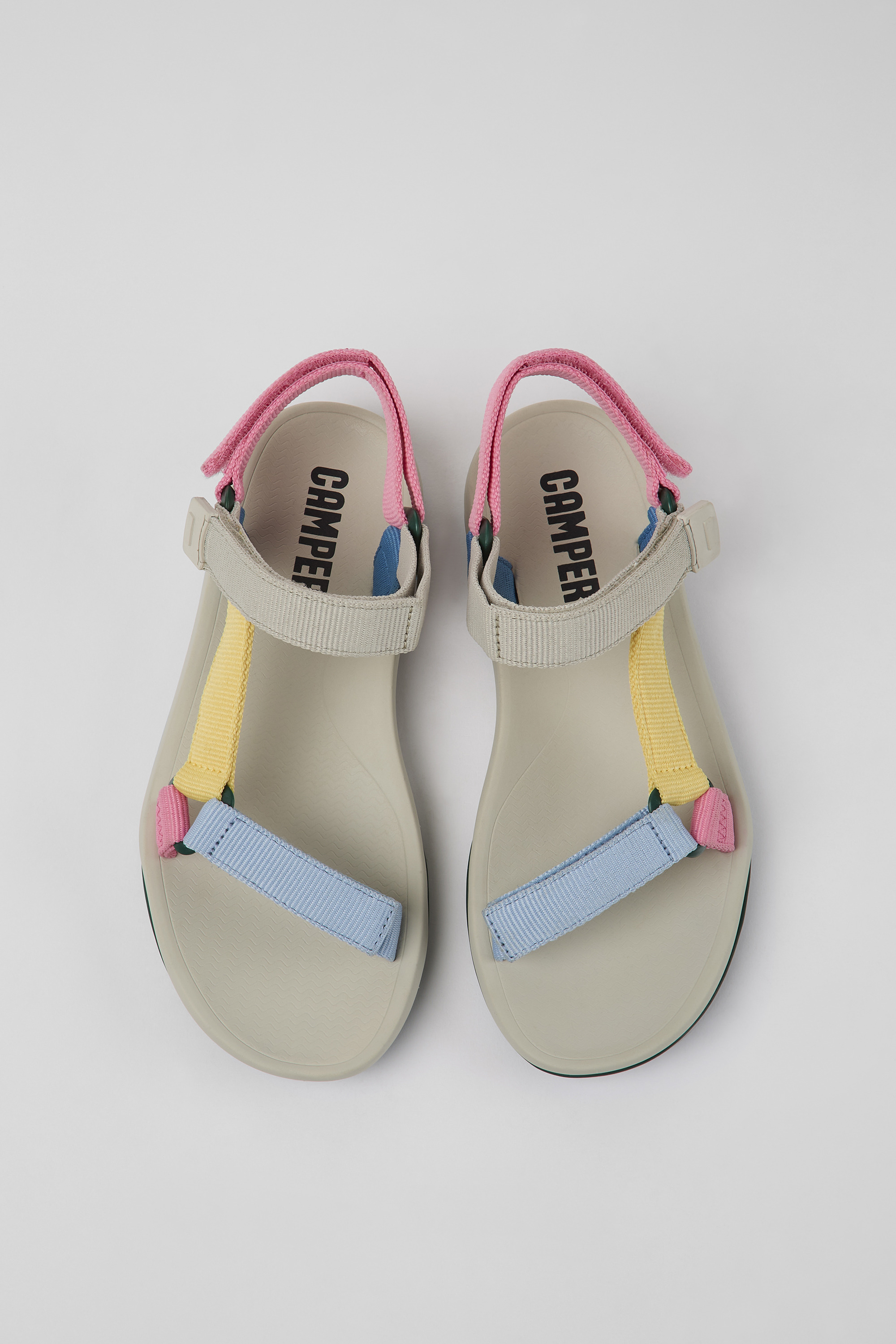 Match - Multicolored textile sandals for women