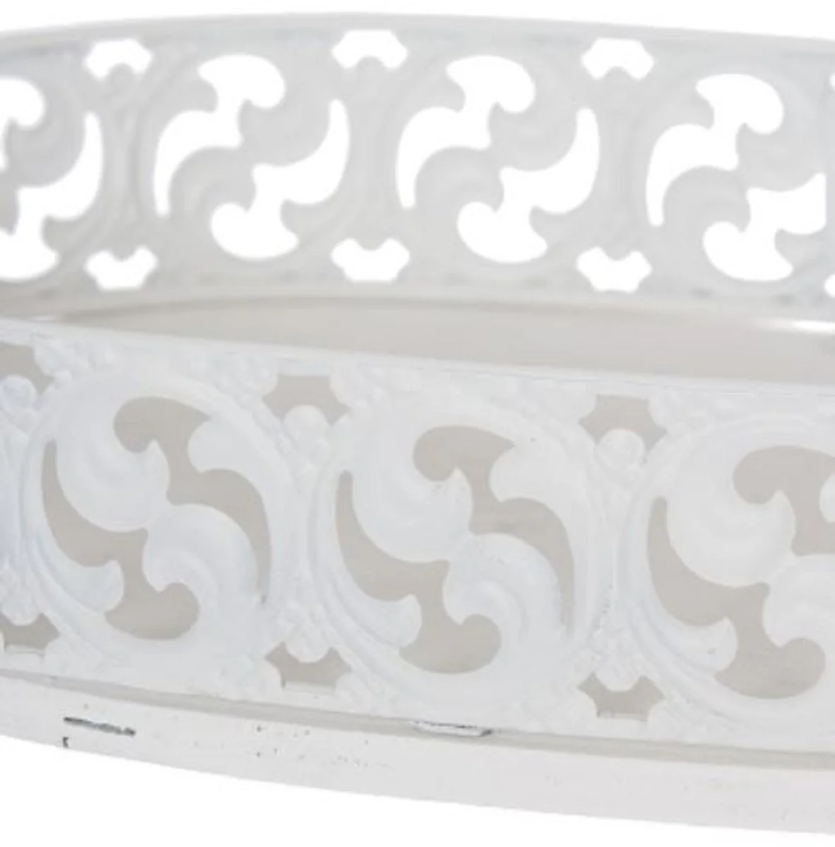 Casa Padrino etagere de estilo campestre de 2 niveles blanco 46 x 30 x H. 64 cm - Accesorios de Gastronomía