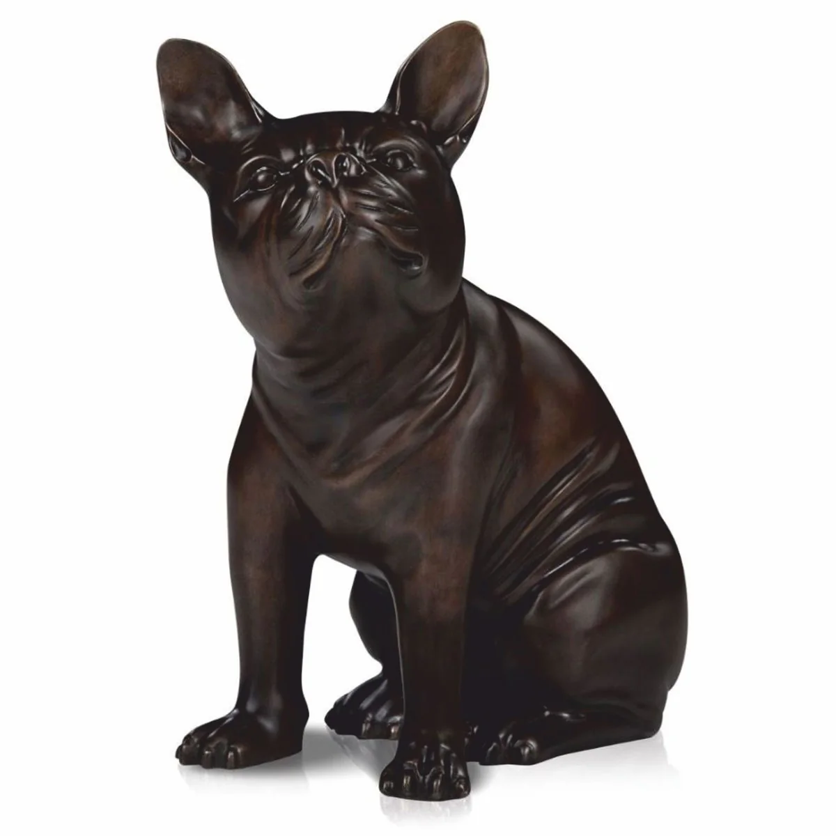 Casa Padrino Figura de Bulldog de Bronce de Lujo 20 x 12 x Al. 24 cm - Escultura Decorativa