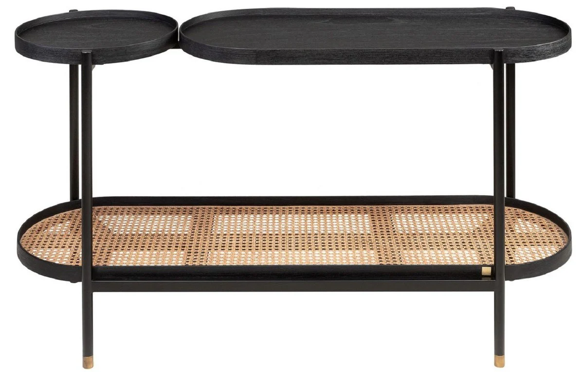 Casa Padrino consola de lujo negro / natural / lat¨®n 134,5 x 42,5 x A. 78 cm - Muebles de Sal¨®n y Hotel - Calidad de Lujo