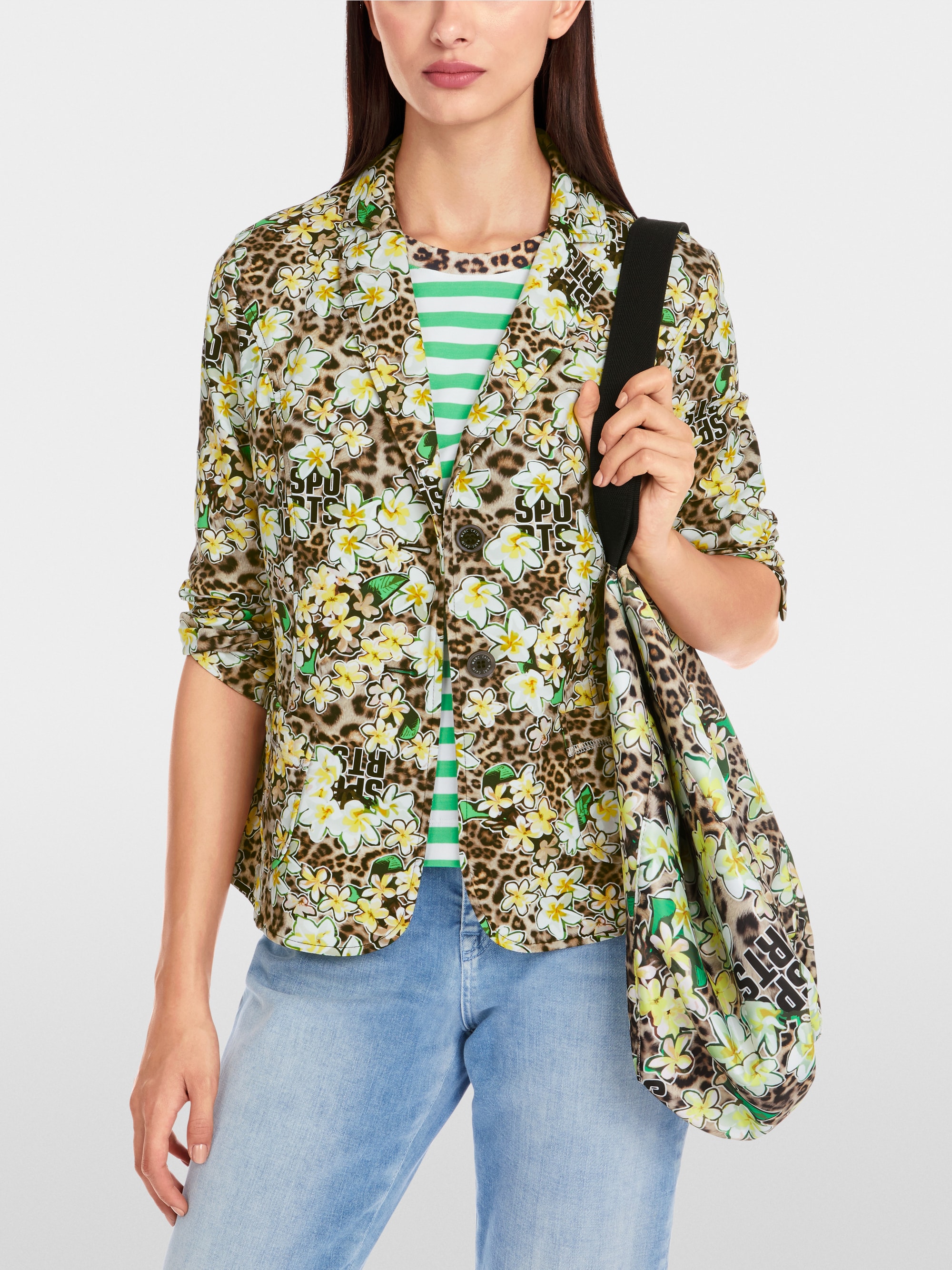 Marc-Cain Fitted blazer in scuba jersey