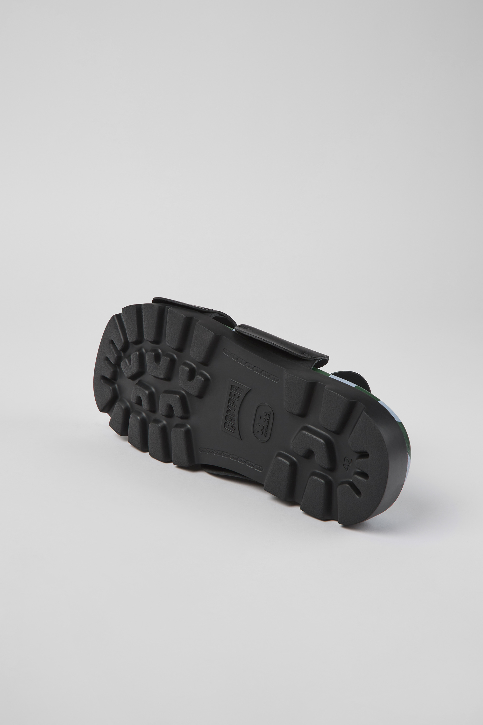 Twins - Black leather sandals for men