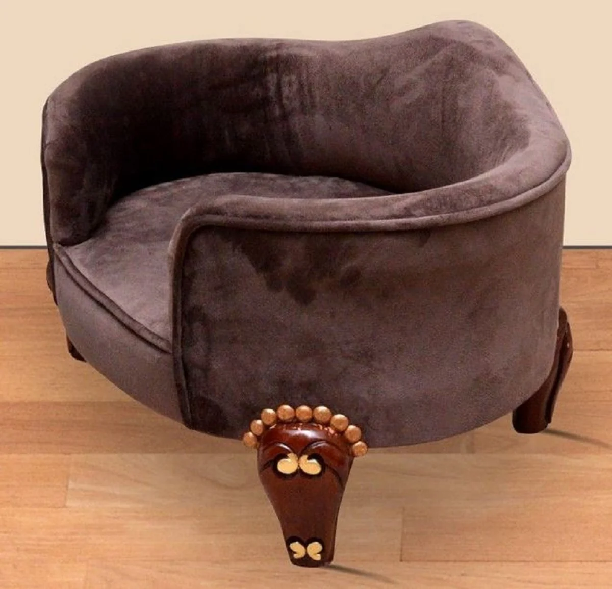 Casa Padrino cama para perros barroco marrón real / marrón / oro - Muebles barrocos para perros - Muebles barrocos para mascotas - Magníficos muebles de animales en estilo barroco