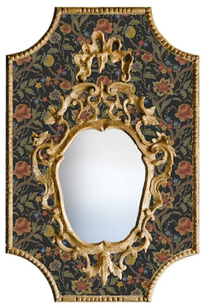 Casa Padrino Espejo Barroco de Lujo Multicolor / Oro Antiguo - Espejo de Pared Estilo Barroco Italiano Rectangular - Muebles Estilo Barroco de Lujo - Calidad de Lujo - Hecho en Italia