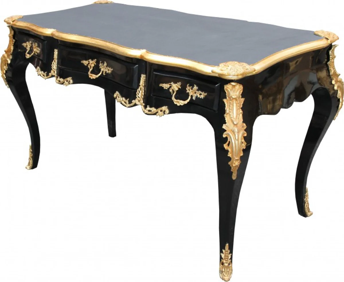 Casa Padrino luxury baroque Desk Black / Gold Secretary luxury furniture