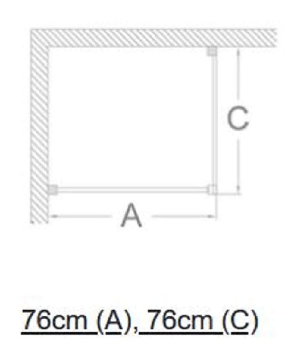 Casa Padrino Puerta de Ducha con Pared Lateral Plata 76 x 76 x A. 195 cm - Cabina de Ducha Mampara de Vidrio - Accesorios de Baño - Puertas de Ducha de Lujo - Calidad de Lujo