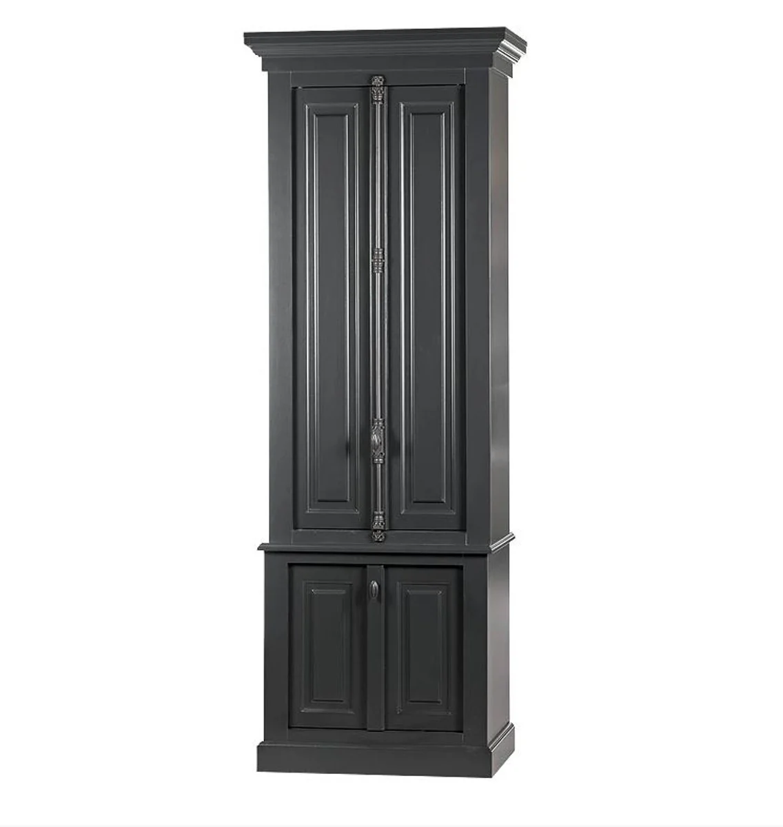 Casa Padrino Gabinete de madera maciza gris con un espacioso espacio de almacenamiento 48 x 88 x 245 cm con 4 puertas