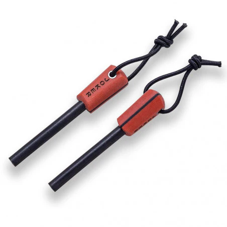 Joker BS9 Lynx Canvas Micarta Naranja con ferrocerio y rascador - Cuchillo de supervivencia y bushcraft