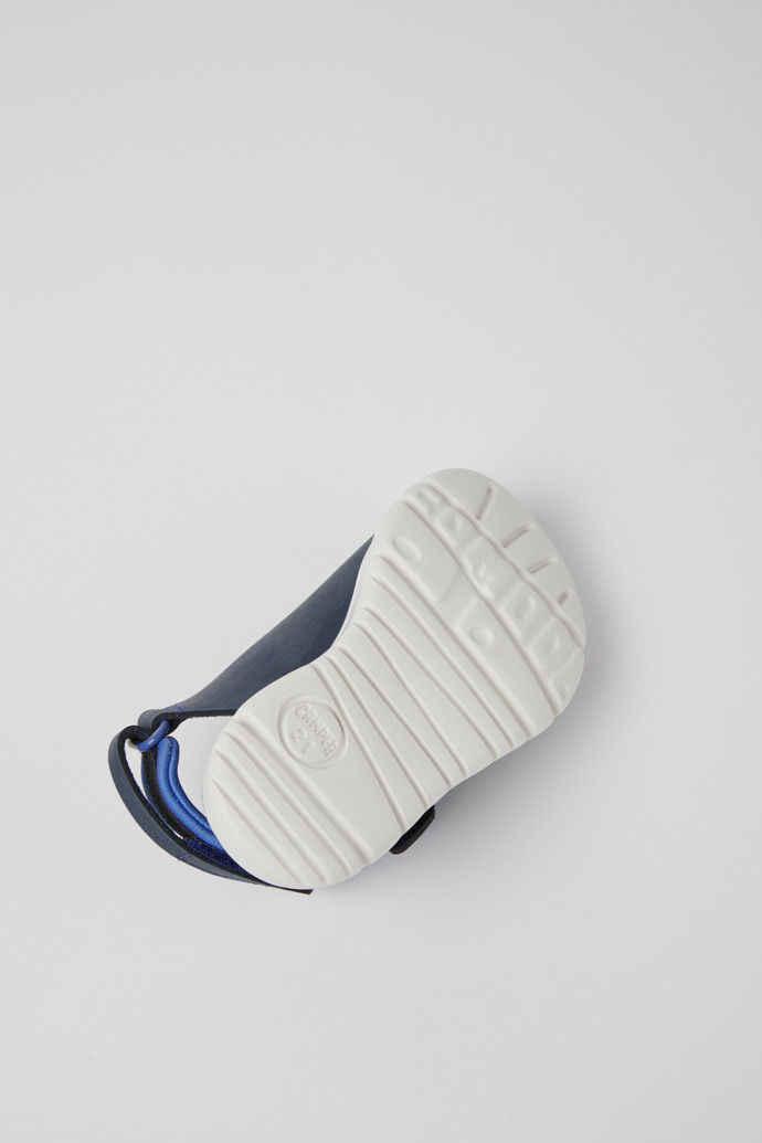 Oruga Blue leather sandals for kids