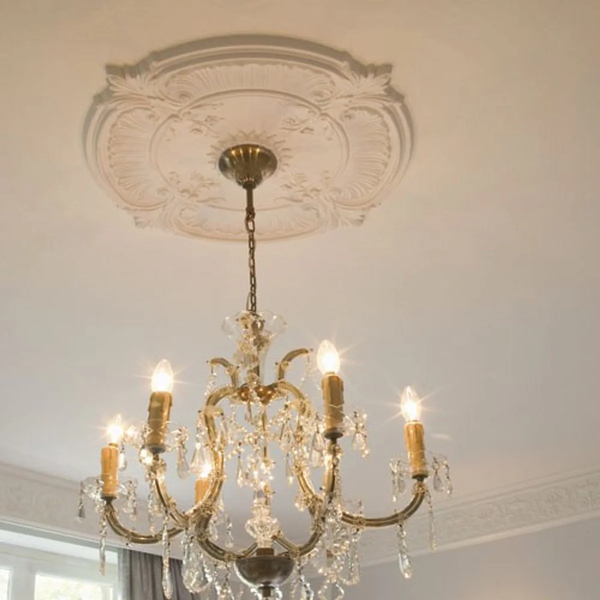 Casa Padrino stucco rosette 70 x 70 cm ceiling stucco ceiling rose stucco rosette Wall rosette Baroque Nouveau