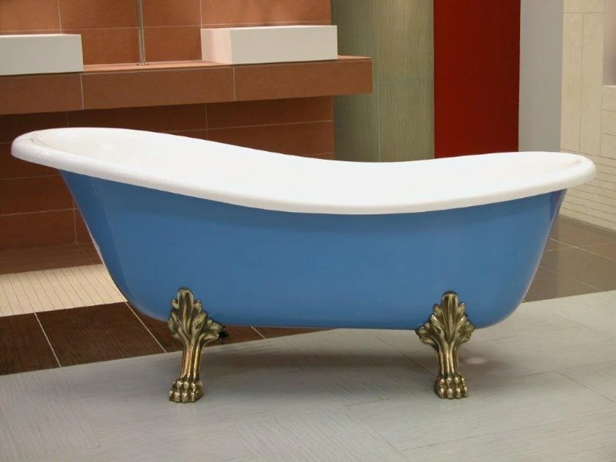 Baño de lujo independiente, de estilo Art Nouveau Roma Luz azul / blanco / chatarra de oro 1470mm - baño barroco