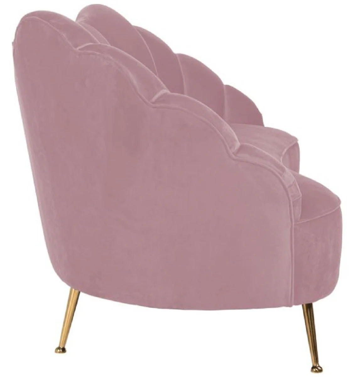 Casa Padrino sof¨¢ de terciopelo de lujo rosa / oro 230 x 94 x A. 90 cm - Sof¨¢ de sal¨®n con tela de terciopelo fino - Muebles de sal¨®n - Muebles de lujo - Interiores de sal¨®n - Interiores de lujo