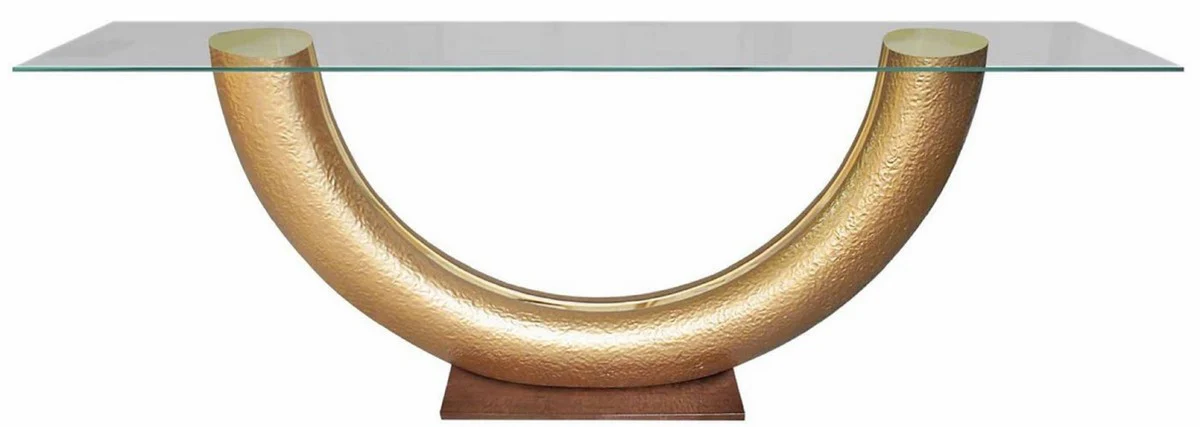 Casa Padrino conjunto de muebles de lujo oro / marr¨®n oscuro - Consola con Espejo de Pared - Muebles de sala de estar - Muebles de hotel - Colecci¨®n de Lujo