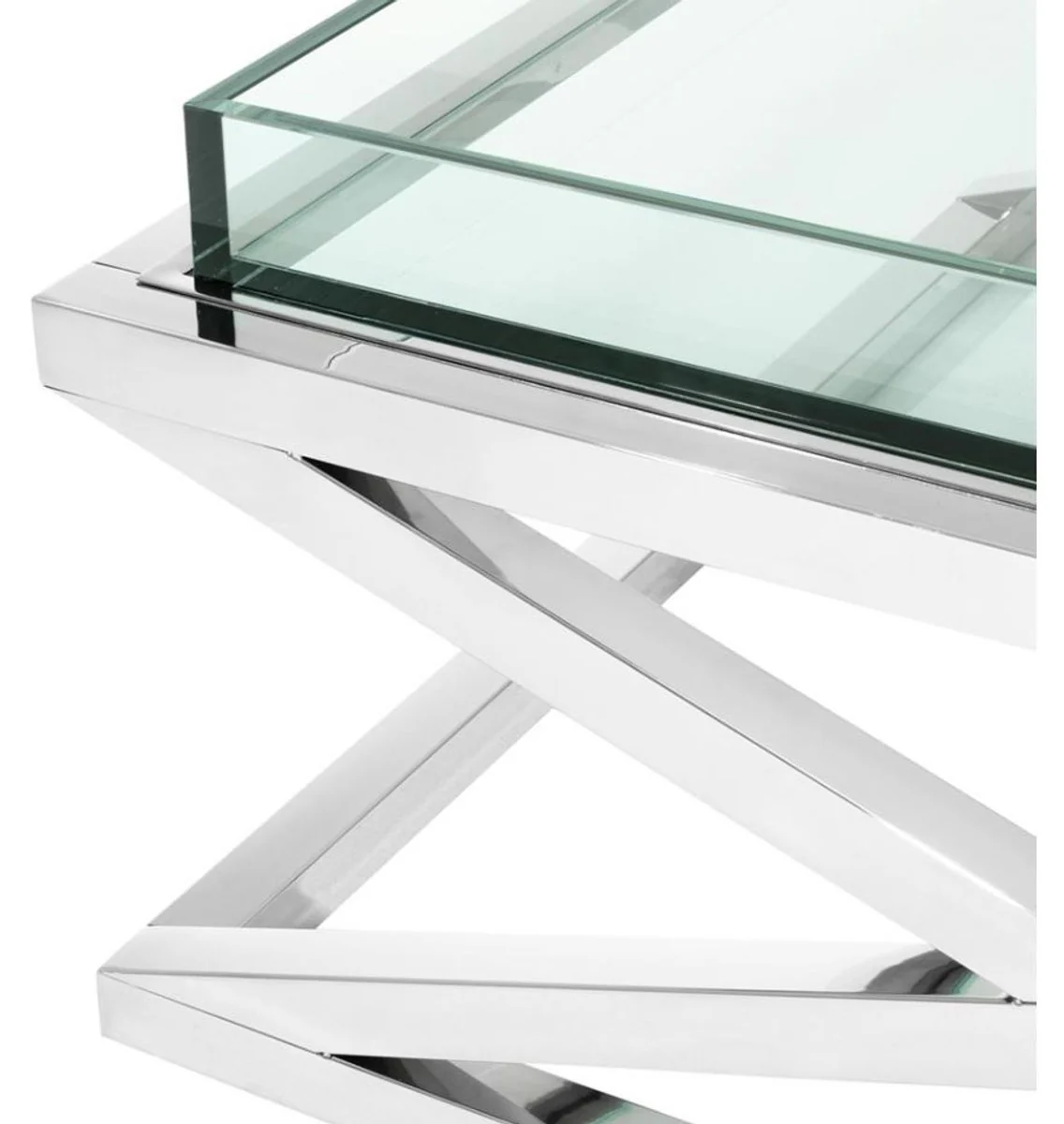 Casa Padrino mesa de centro de dise?o de plata de 100 x 100 x 46,5 cm H. - lujo muebles del hotel