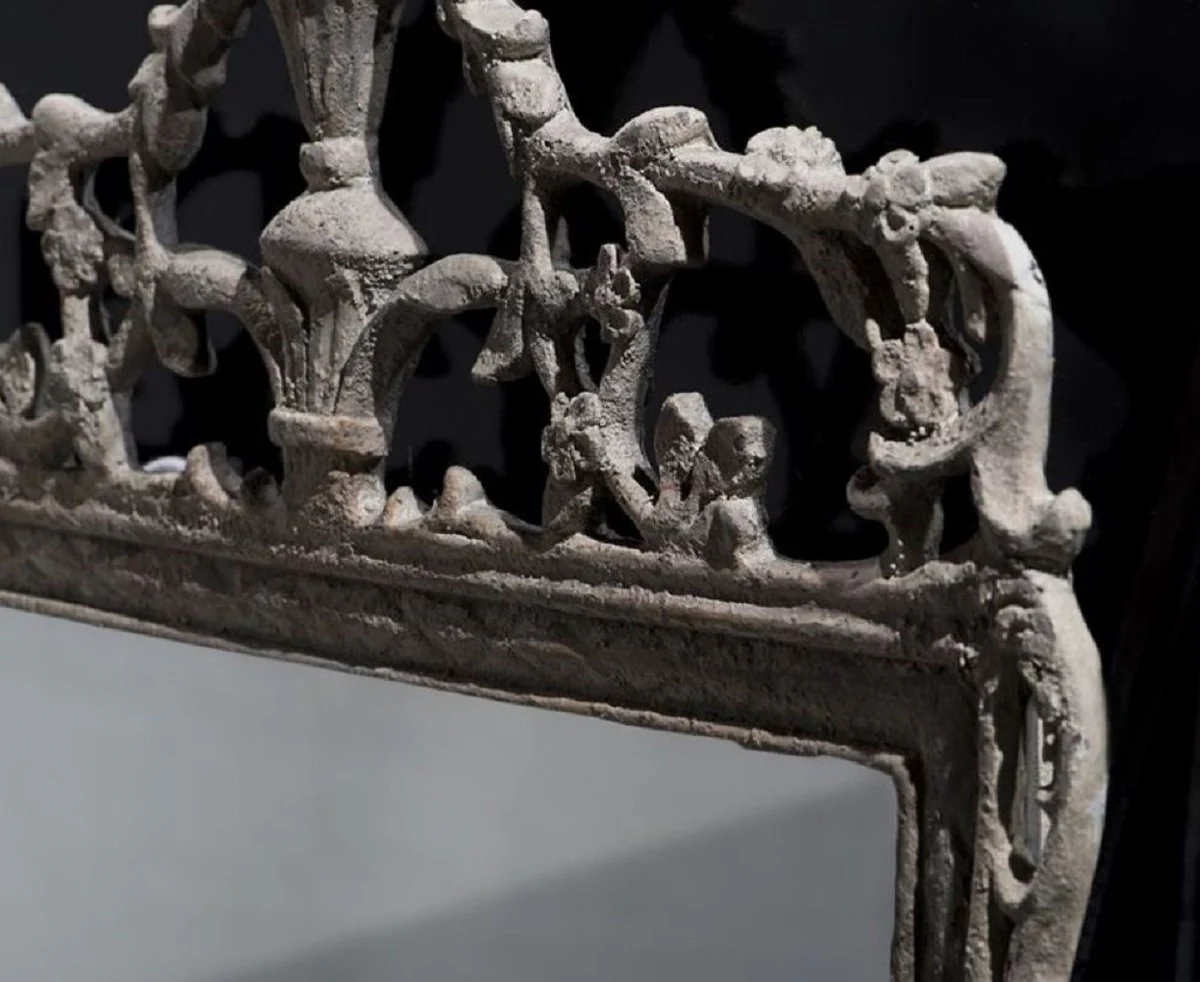 Casa Padrino espejo barroco gris - Magn¨ªfico espejo de pared hecho a mano de estilo barroco - Espejo de armario de estilo antiguo - Espejo de sal¨®n - Accesorios de decoraci¨®n barroco